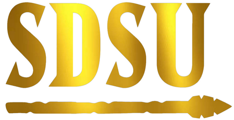 San Diego State Aztecs Gold Chrome Mirror SDSU Logo Premium DieCut Vinyl Decal PICK SIZE