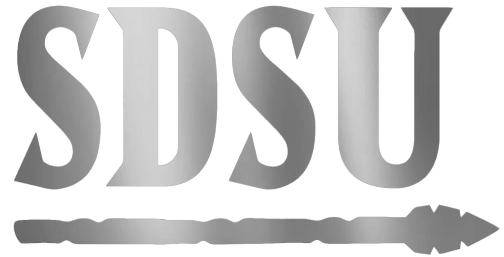 San Diego State Aztecs Silver Chrome Mirror SDSU Logo Premium DieCut Vinyl Decal PICK SIZE