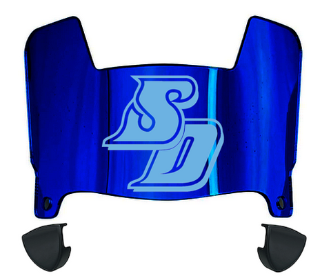 San Diego Toreros Mini Football Helmet Visor Shield w/ Clips - PICK VISOR & LOGO COLOR