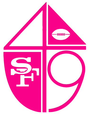 San Francisco 49ers Hot Pink Retro Throwback Logo Premium DieCut Vinyl Decal PICK SIZE