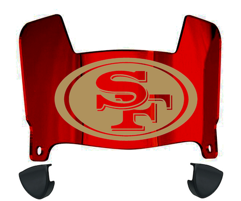 San Francisco 49ers Mini Football Helmet Visor Shield w/ Clips - PICK VISOR & LOGO COLOR