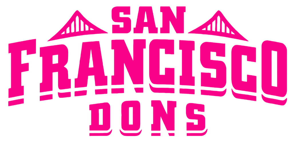 San Francisco Dons Hot Pink Team Name Logo Premium DieCut Vinyl Decal PICK SIZE