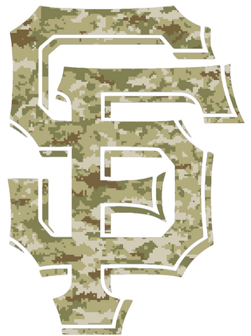 San Francisco Giants Salute to Service Alternate SF Logo Camouflage Camo Vinyl Decal PICK SIZE