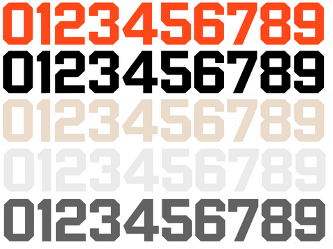 San Francisco Giants Baseball Helmet Jersey Style Vinyl Number Decal Sheet Set of 50 #0-9 - Pick Color & Size