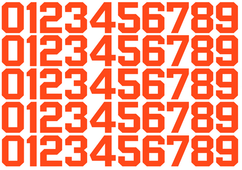 San Francisco Giants Baseball Helmet Jersey Style Vinyl Number Decal Sheet Set of 50 #0-9 - Pick Color & Size