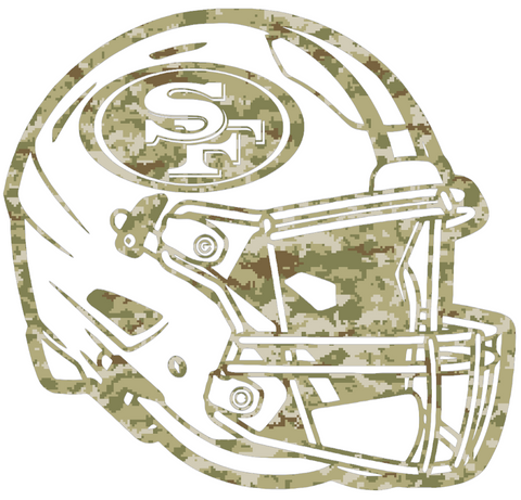 San Francisco 49ers Football Helmet Salute to Service Camouflage Camo Vinyl Decal PICK SIZE