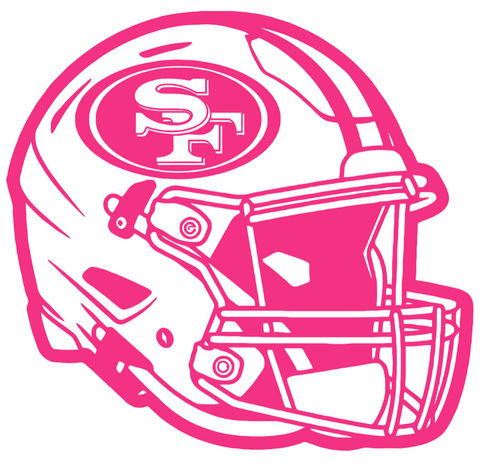 San Francisco 49ers HOT PINK Football Helmet Premium DieCut Vinyl Decal PICK SIZE