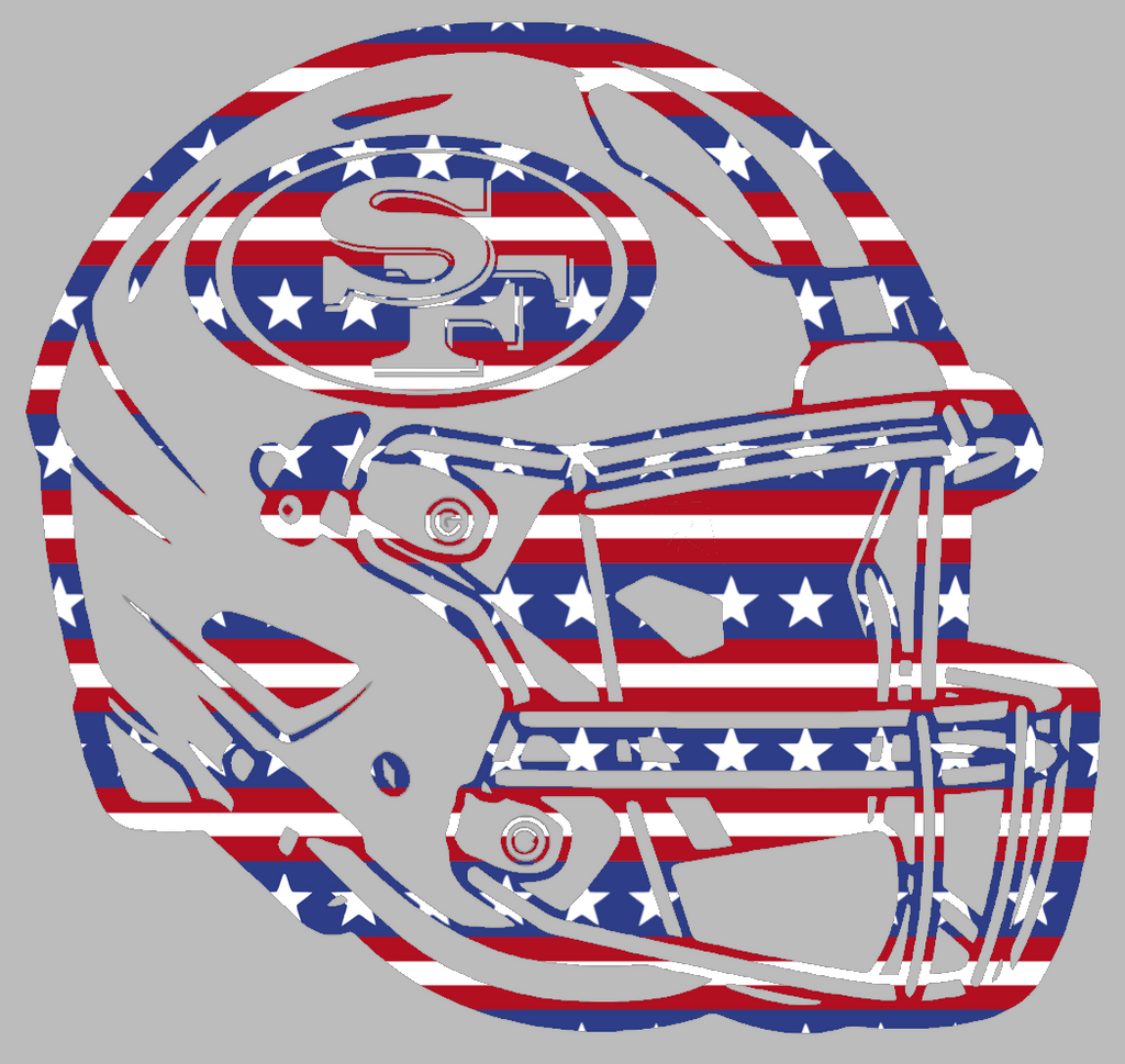 San Francisco 49ers Football Helmet Stars & Stripes USA American Flag Vinyl Decal PICK SIZE