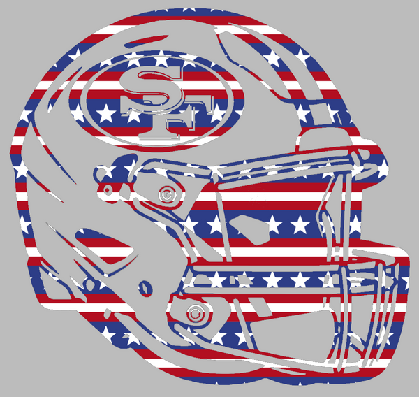 San Francisco 49ers Football Helmet Stars & Stripes USA American Flag Vinyl Decal PICK SIZE