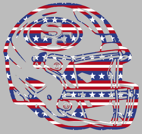 San Francisco 49ers Football Helmet Stars & Stripes USA American Flag Vinyl Decal PICK SIZE