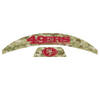San Fransisco 49ers MIDI Mid Size SpeedFlex Football Helmet Front & Back Bumper Decal Set - Pick Color