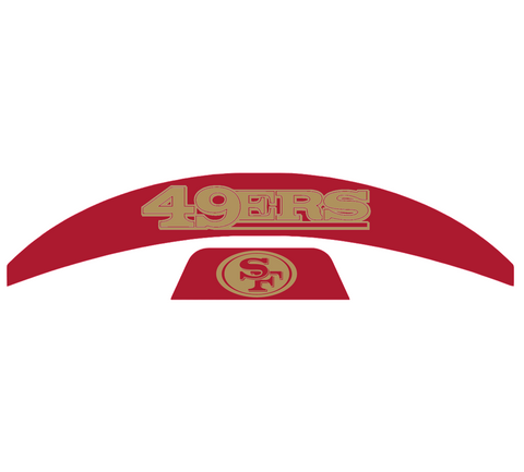 San Fransisco 49ers MIDI Mid Size SpeedFlex Football Helmet Front & Back Bumper Decal Set - Pick Color