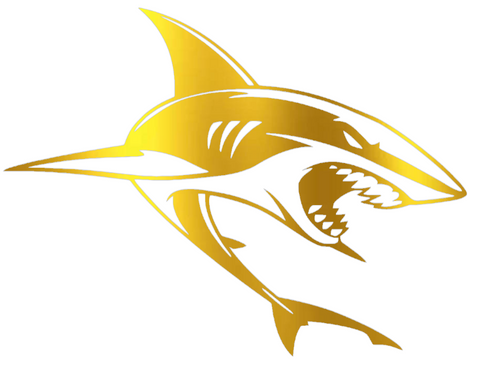 San Jose Sharks GOLD CHROME MIRROR Alternate Logo Premium DieCut Vinyl Decal PICK SIZE