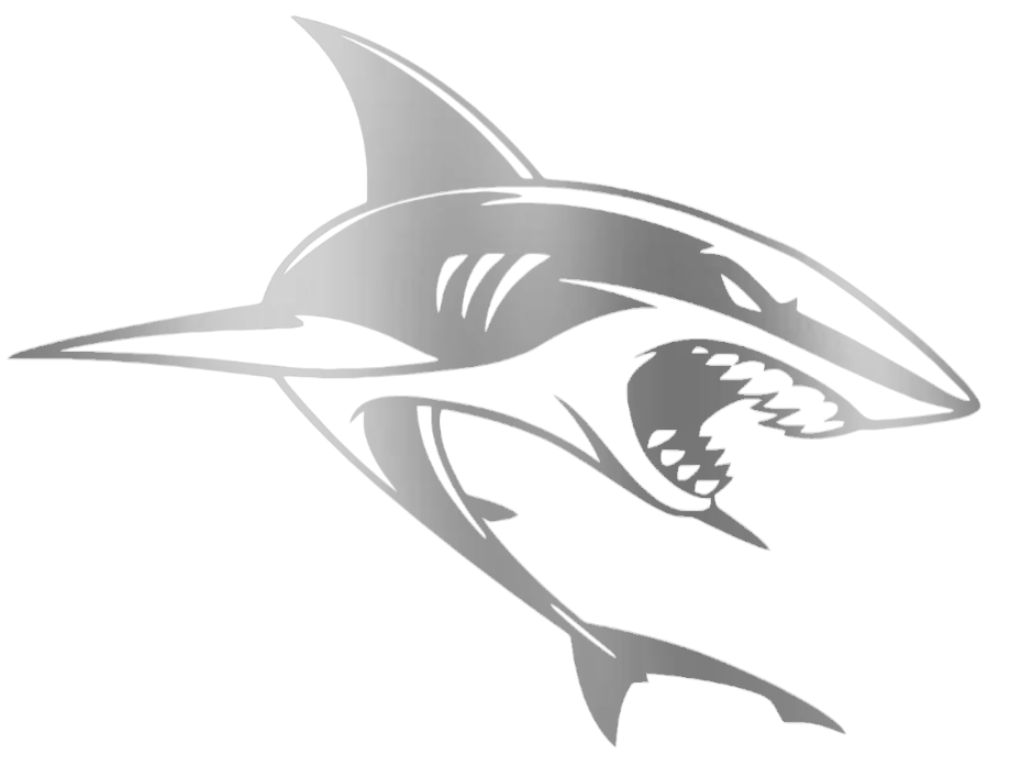 San Jose Sharks SILVER CHROME MIRROR Alternate Logo Premium DieCut Vinyl Decal PICK SIZE