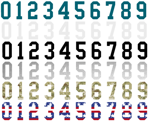 San Jose Sharks Helmet Jersey Style Vinyl Number Decal Sheet Set of 50 #0-9 - Pick Color & Size