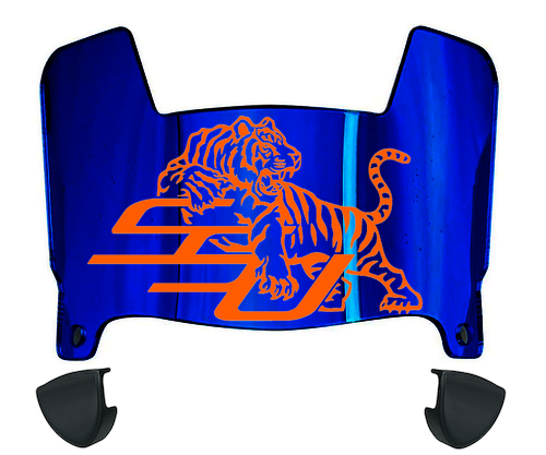 Savannah State Tigers Mini Football Helmet Visor Shield w/ Clips - PICK VISOR & LOGO COLOR