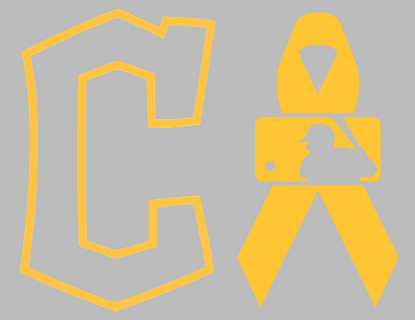 Cleveland Gaurdians Yellow Ribbon Childhood Cancer Awareness Premium DieCut Vinyl Decal PICK SIZE