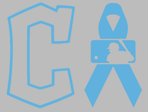 Cleveland Gaurdians Light Blue Ribbon Fathers Day Prostate Cancer Awareness Premium DieCut Vinyl Decal PICK SIZE