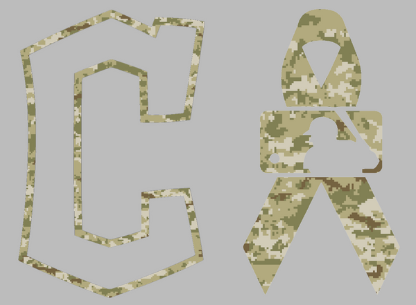 Cleveland Gaurdians Camo Ribbon Military Appreciation Salute to Service Premium DieCut Vinyl Decal PICK SIZE