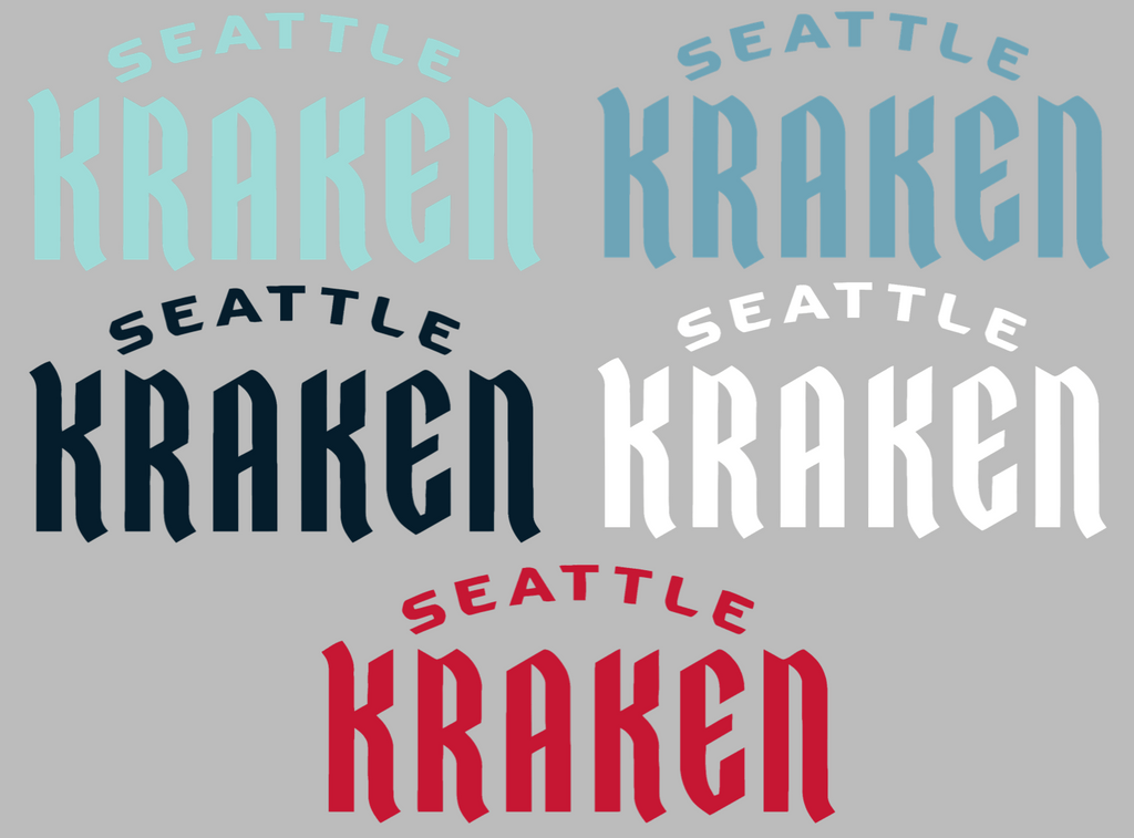 Seattle Kraken Team Name Logo Premium DieCut Vinyl Decal PICK COLOR & SIZE