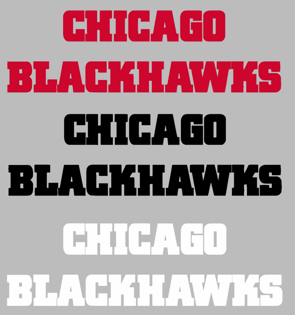 Chicago Blackhawks Team Name Logo Premium DieCut Vinyl Decal PICK COLOR & SIZE