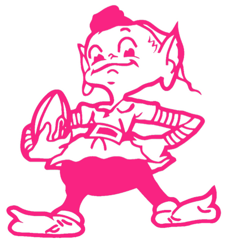Cleveland Browns Brownie The Elf Hot Pink Breast Cancer Awareness Premium DieCut Vinyl Decal PICK SIZE