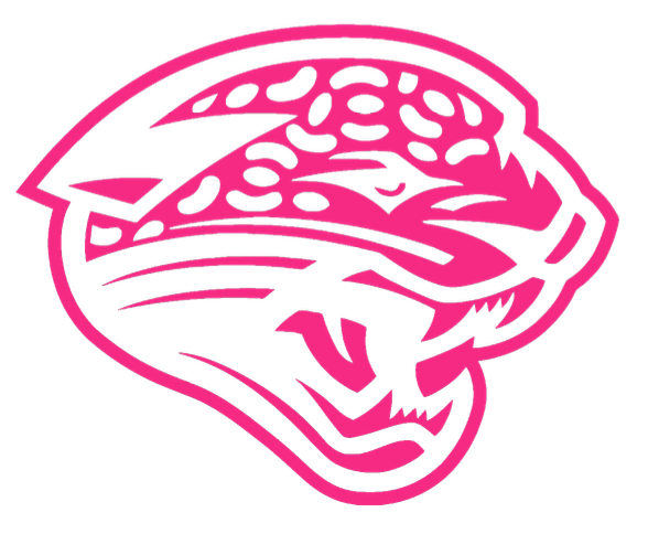 Jacksonville Jaguars Retro Throwback Hot Pink Breast Cancer Awareness Premium DieCut Vinyl Decal PICK SIZE