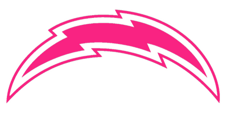 Los Angeles Chargers Hot Pink Breast Cancer Awareness Premium DieCut Vinyl Decal PICK SIZE