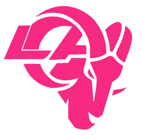 Los Angeles Rams Alternate Logo Hot Pink Breast Cancer Awareness Premium DieCut Vinyl Decal PICK SIZE