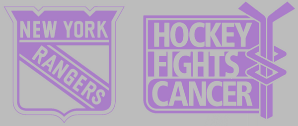 New York Rangers Purple Cancer Awareness Premium DieCut Vinyl Decal PICK SIZE