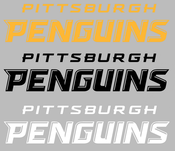 Pittsburgh Penguins Team Name Logo Premium DieCut Vinyl Decal PICK COLOR & SIZE