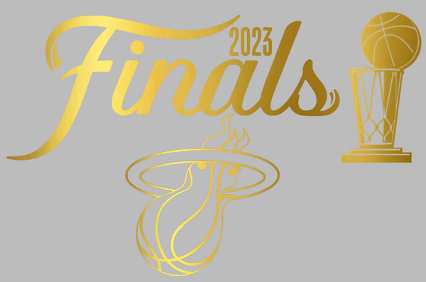 Miami Heat 2023 NBA Finals Trophy Logo Metallic Gold Premium DieCut Vinyl Decal PICK SIZE