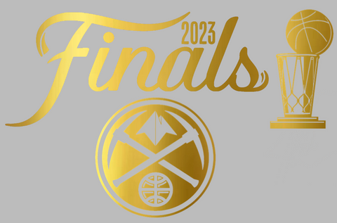 Denver Nuggets 2023 NBA Finals Trophy Logo Metallic Gold Premium DieCut Vinyl Decal PICK SIZE