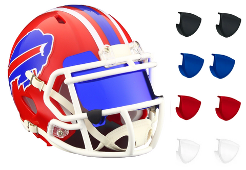 Buffalo Bills Red Retro Throwback Riddell Speed Mini Football Helmet - Build Your Own w/ Custom Color Mini Visor Shield & Color Clips
