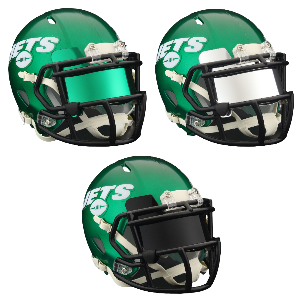 New York Jets Riddell Speed Mini Football Helmet - Build Your Own w/ Custom Color Mini Visor Shield & Color Clips