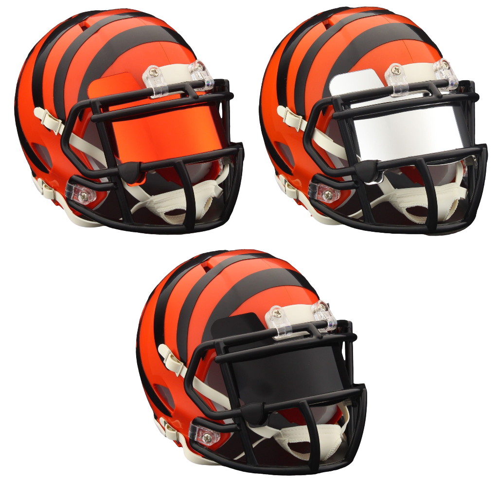 Cincinnati Bengals Riddell Speed Mini Football Helmet - Build Your Own w/ Custom Color Mini Visor Shield & Color Clips