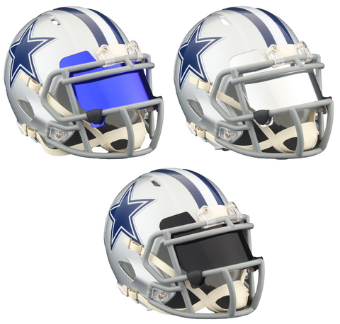 Dallas Cowboys Riddell Speed Mini Football Helmet - Build Your Own w/ Custom Color Mini Visor Shield & Color ClipsDallas Cowboys Riddell Speed Mini Football Helmet - Build Your Own w/ Custom Color Mini Visor Shield & Color Clips