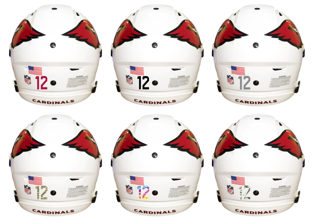 Arizona Cardinals Full Size Football Helmet Number Decals - PICK YOUR COLOR