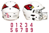 Arizona Cardinals Full Size Football Helmet Number Decals - PICK YOUR COLOR