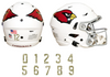 Arizona Cardinals Full Size Football Helmet Number Decals - PICK YOUR COLOR