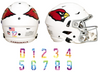 Arizona Cardinals Full Size Football Helmet Number Decals - PICK YOUR COLOR