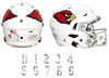 Arizona Cardinals Full Size Football Helmet Number Decals - PICK YOUR COLOR