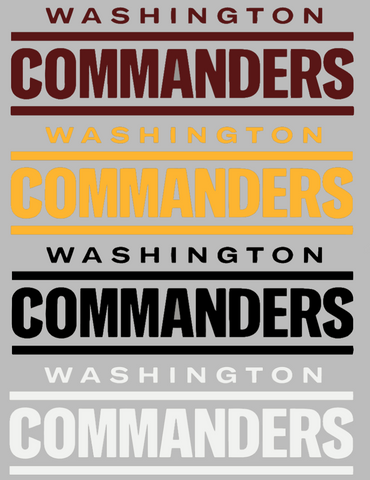 Washington Commanders Team Name Logo Premium DieCut Vinyl Decal PICK COLOR & SIZE