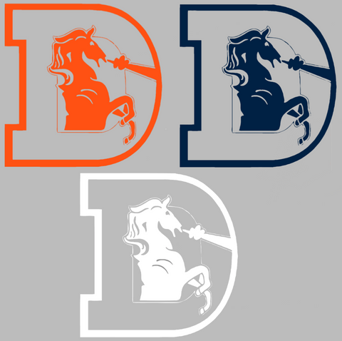 Denver Broncos Retro Throwback Logo Premium DieCut Vinyl Decal PICK COLOR & SIZE