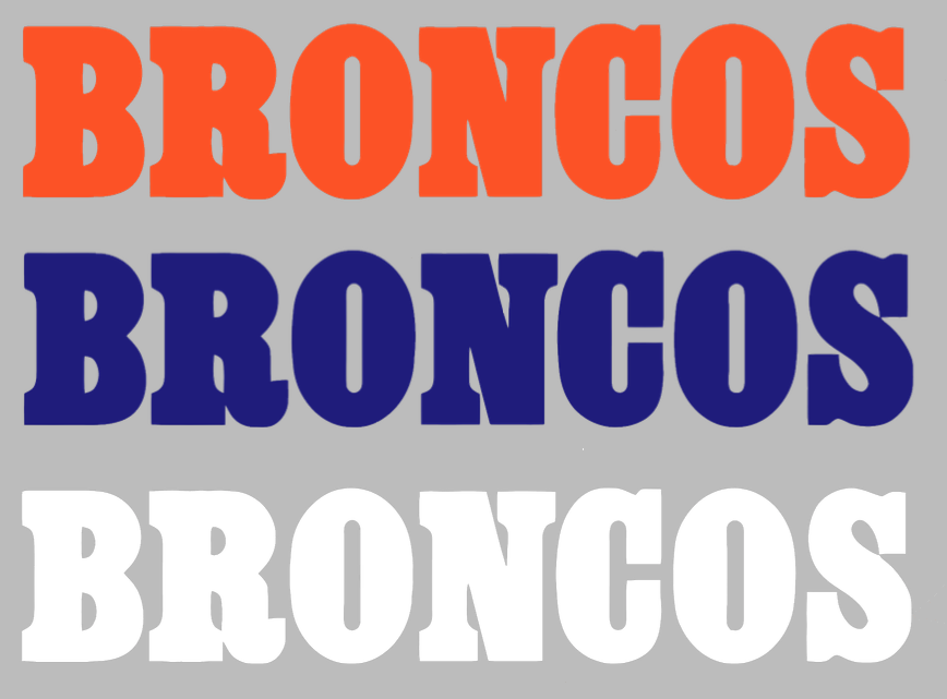 Denver Broncos Retro Throwback Team Name Logo Premium DieCut Vinyl Decal PICK COLOR & SIZE