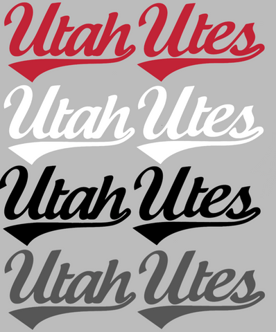 Utah Utes Team Name Logo Premium DieCut Vinyl Decal PICK COLOR & SIZE