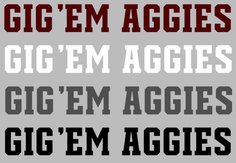 Texas A&M Aggies Gig Em Aggies Premium DieCut Vinyl Decal PICK COLOR & SIZE