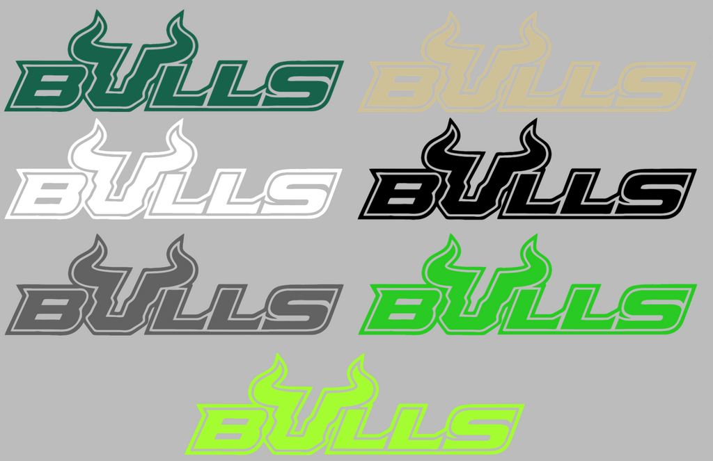 South Florida Bulls Team Name Logo Premium DieCut Vinyl Decal PICK COLOR & SIZE