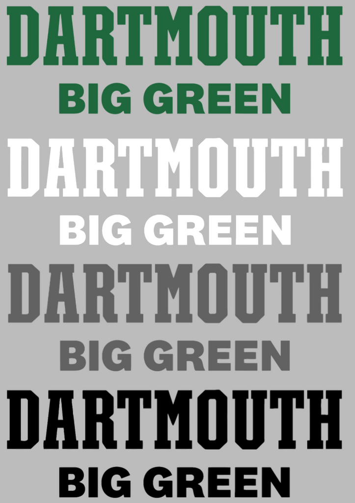 Dartmouth Big Green Team Name Logo Premium DieCut Vinyl Decal PICK COLOR & SIZE