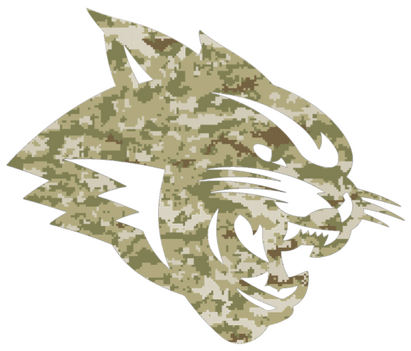 Abilene Christian Wildcats Mascot Logo Salute to Service Camouflage Camo Vinyl Decal PICK SIZE